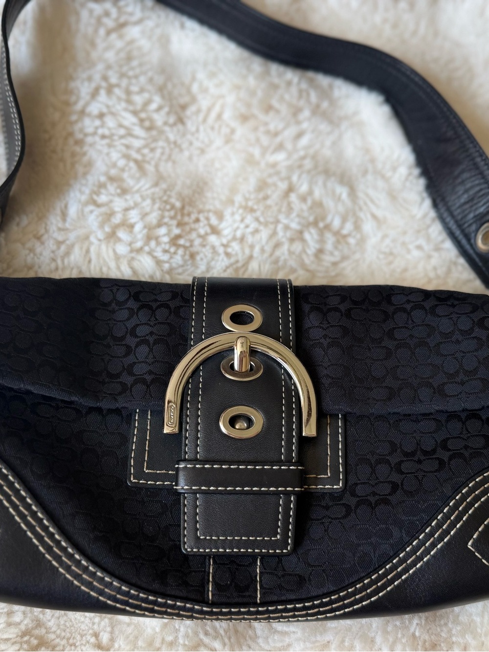 Coach Vintage Black Mini Shoulder Bag with Silver Hardware G05Q-3628 EUC